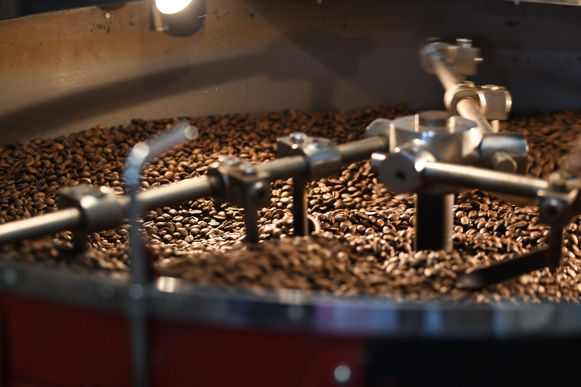 grain de café en pleine torréfaction