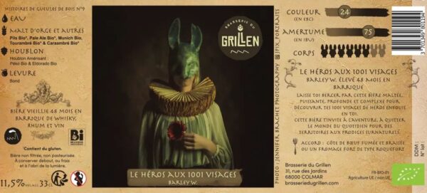 etiquette bière barley wine brasserie du grillen