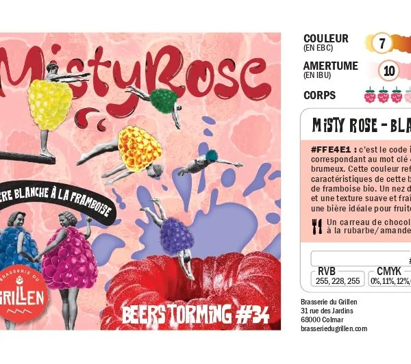 etiquette bière misty rose brasserie du grillen