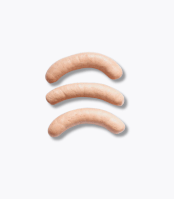 3 saucisses blanches de canard