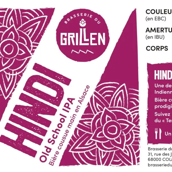 etiquette bière hindi brasserie du grillen