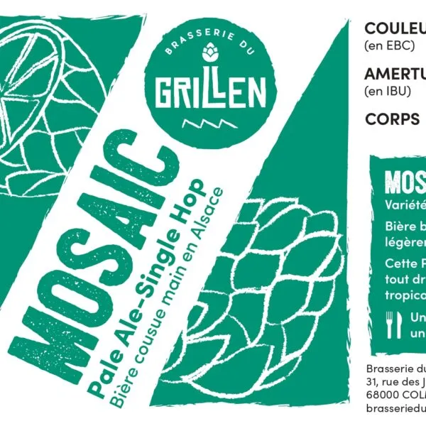 etiquette bière mosaic brasserie du grillen