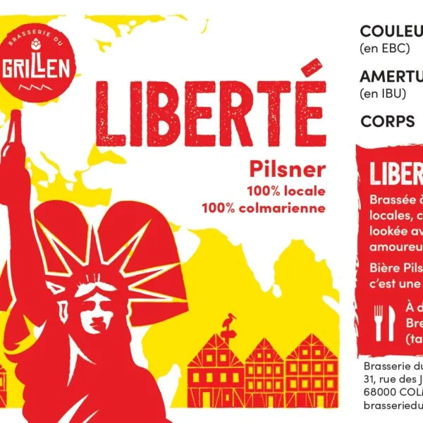 etiquette de la bière liberté de la brasserie du grillen