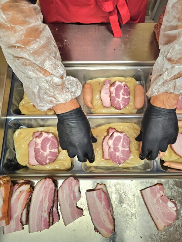 préparation de la poche de choucroute