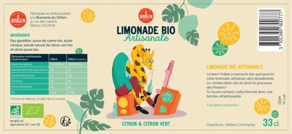 etiquette de la limonade bio grillen