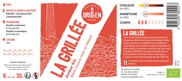 etiquette bière grillée brasserie du grillen