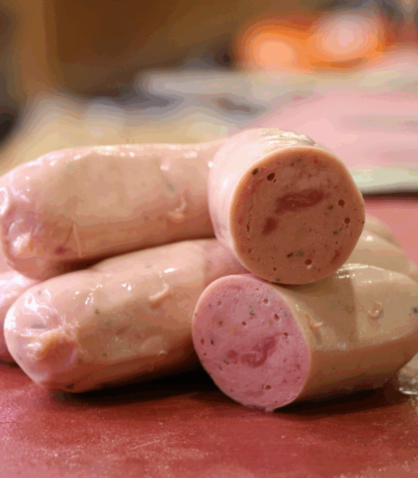 saucisses paysannes chez le boucher