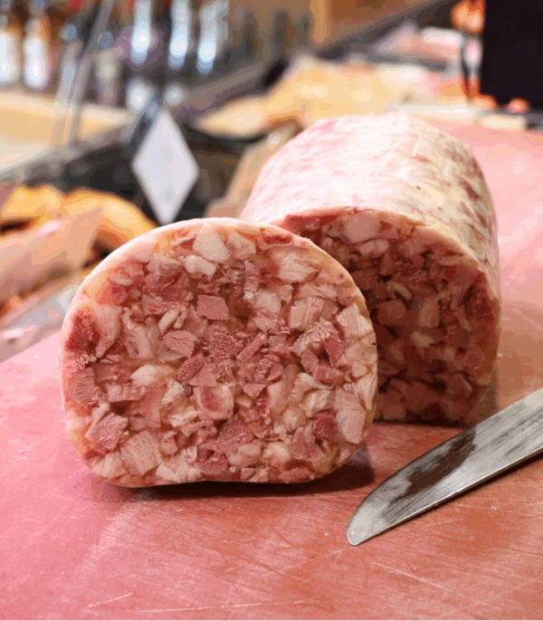 rond de fromage de tête au magasin de Lapoutroie