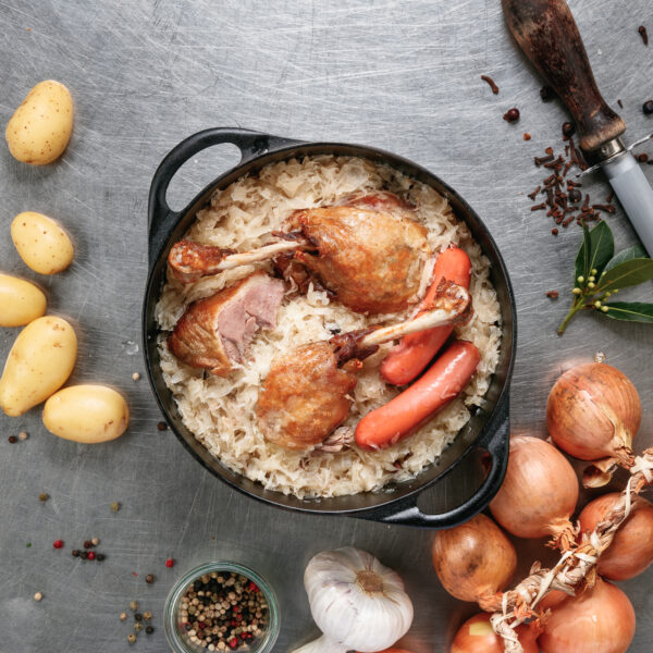 plat de choucroute de canard