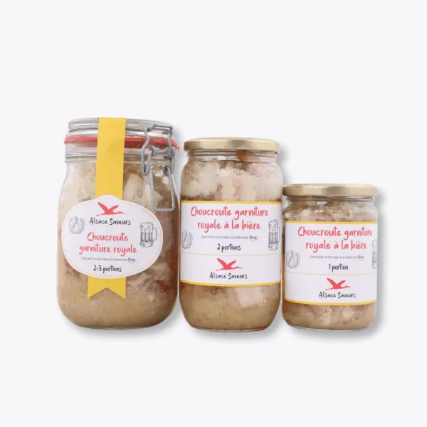 trio de bocaux de choucroute à la bière