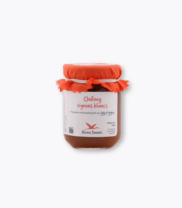 pot de chutney d'oignons blancs
