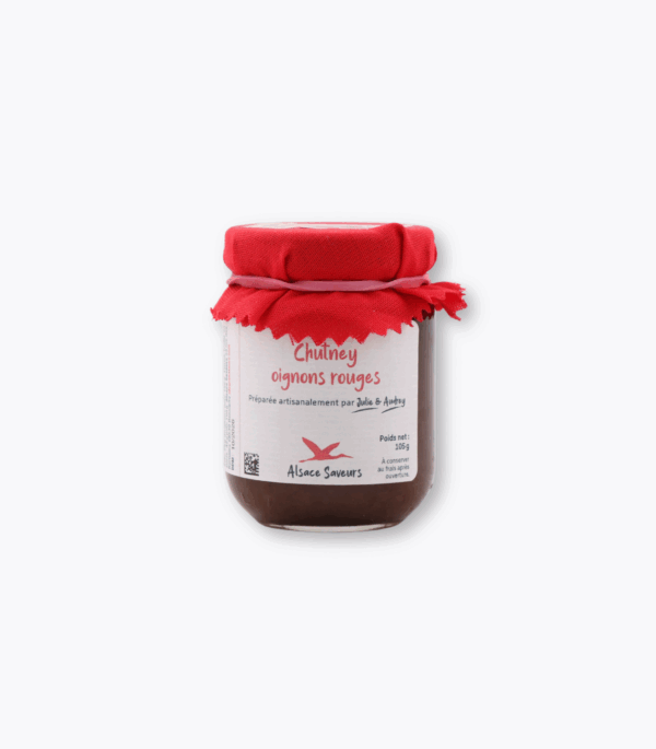 pot de chutney d'oignons rouges