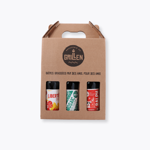 coffret de 3 bouteilles de bière du grillen