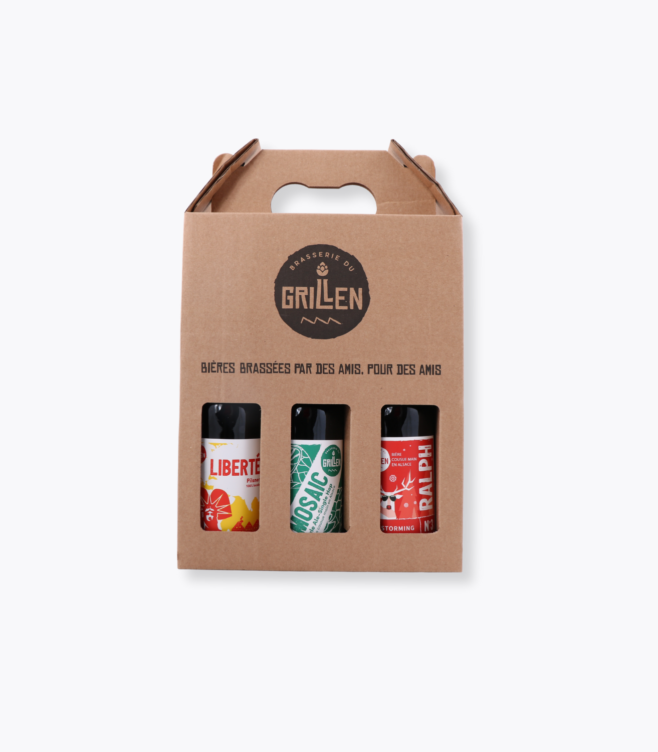 coffret de 3 bouteilles de bière du grillen