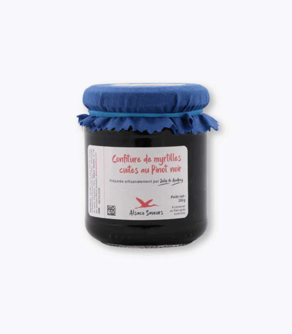 confitures de myrtilles au pinot noir 250g