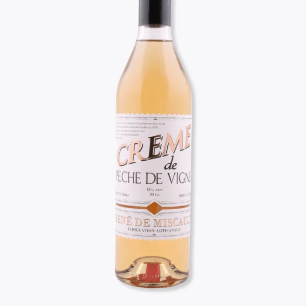 bouteille crème de pêches de vignes