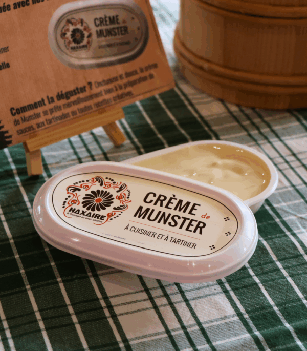 pot ouvert de crème de munster