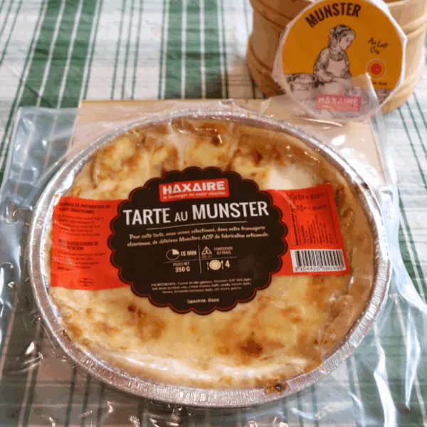 tarte au munster dans son emballage