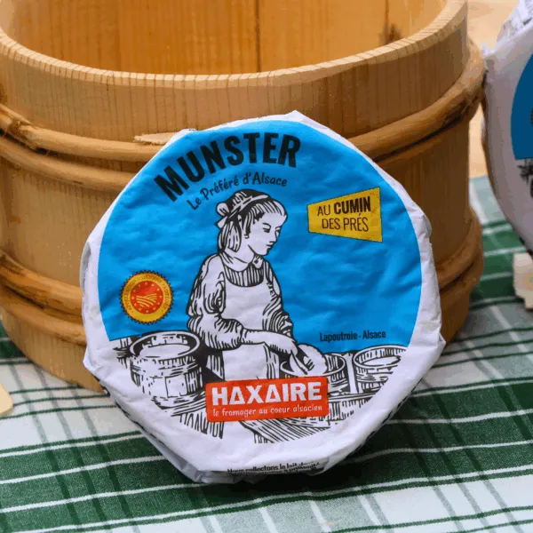 photo du munster au cumin haxaire debout et dans son emballage