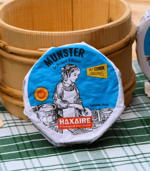 photo du munster au cumin haxaire debout et dans son emballage