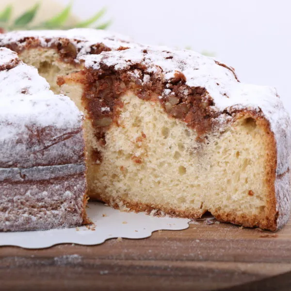 gros plan sur une part de gâteau à la cannelle