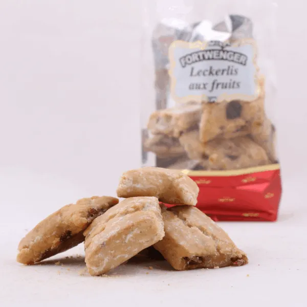 leckerlis au fruits dans et dehors du sachet
