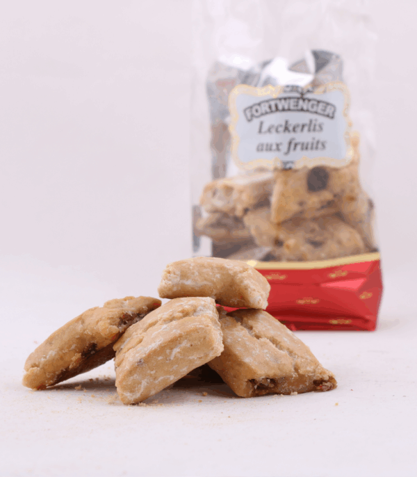 leckerlis au fruits dans et dehors du sachet