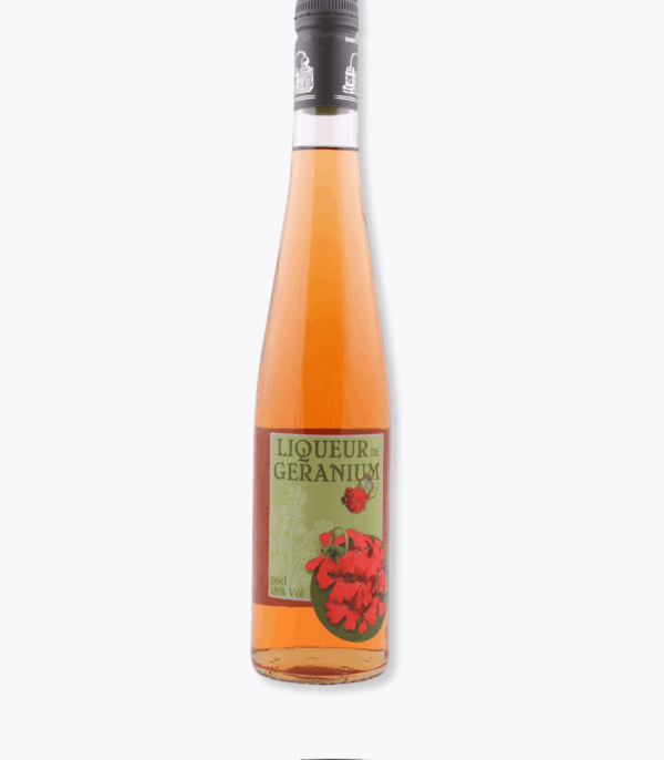 bouteille liqueur de géranium
