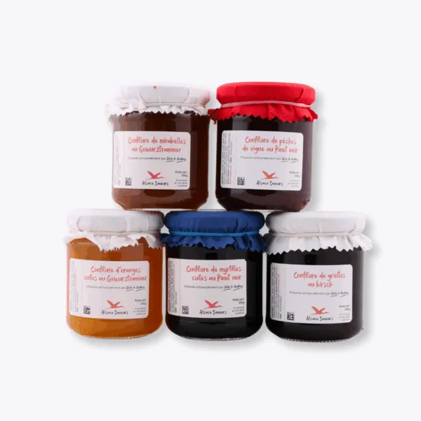lot de 5 confitures au vin d'Alsace