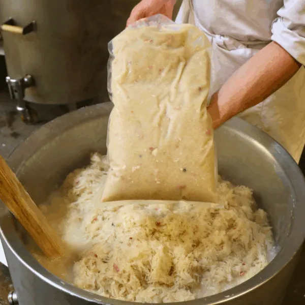 pochette de chou cuisiné 3.5kg au dessus de la marmitte