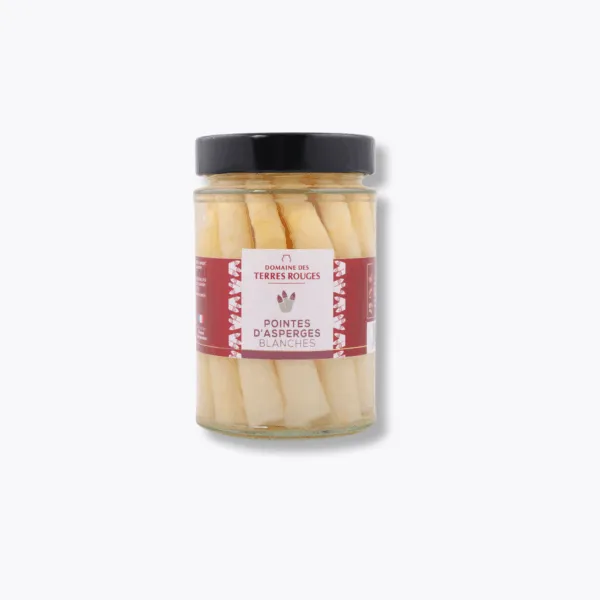bocal de pointes d'asperges blanches