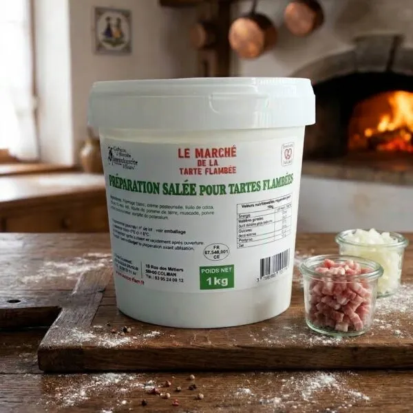 seau de préparation salée pour tarte flambée
