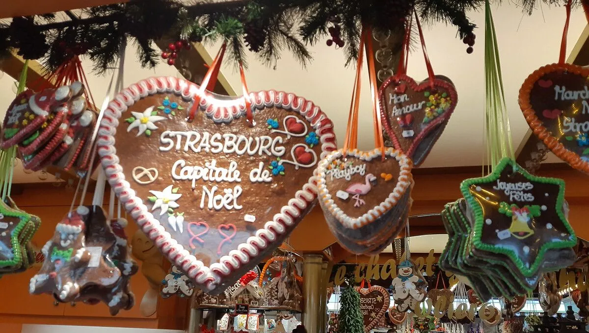 pain d'épices en cœur au marché de noël de Strasbourg
