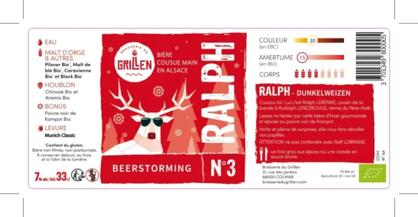 etiquette bière de noel ralph brasserie du grillen