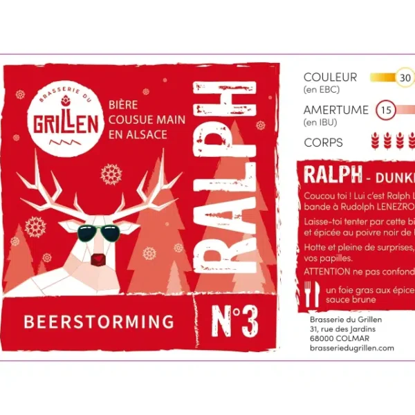 etiquette bière de noel ralph brasserie du grillen
