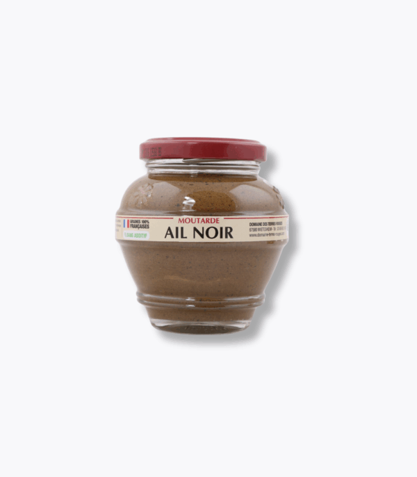 pot de moutarde à l'ail noir domaine des terres rouges 200g