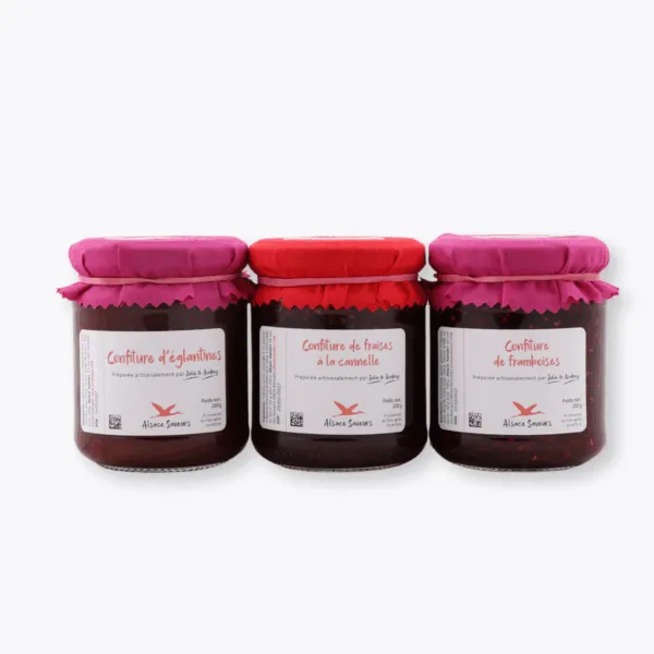trio confitures de fruits rouges