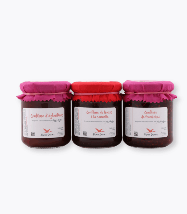 trio confitures de fruits rouges