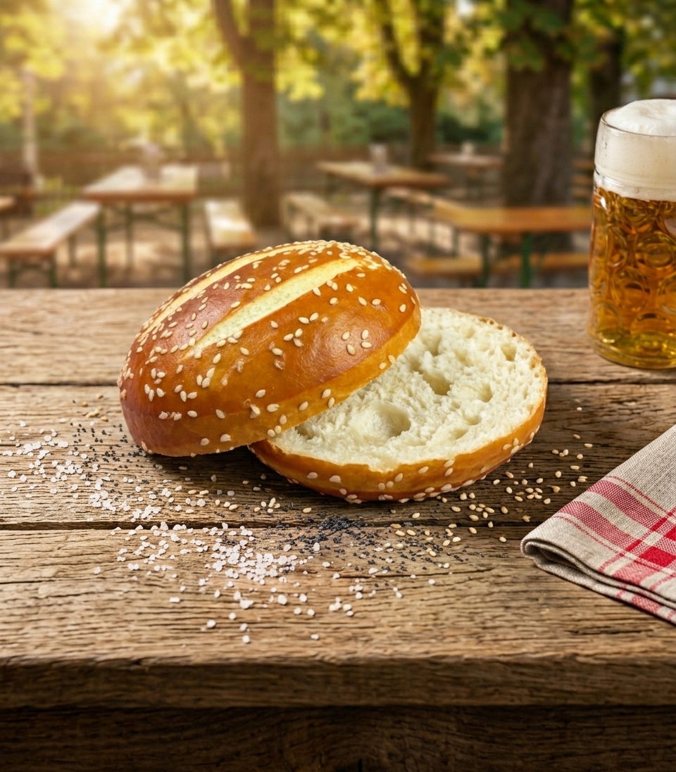 bretzburger sur planche avec bière