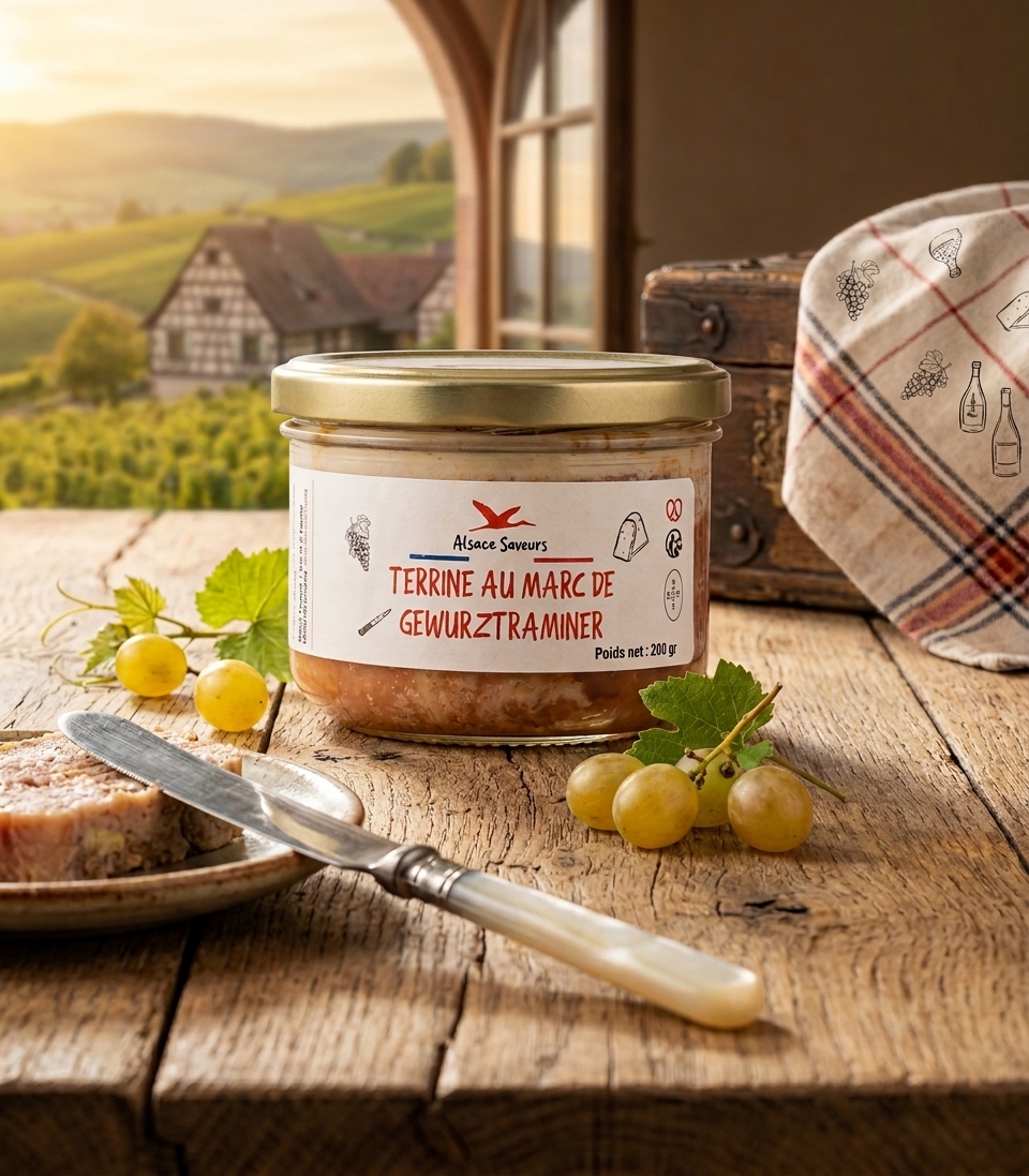 terrine de porc au gewurztraminer paysage alsace