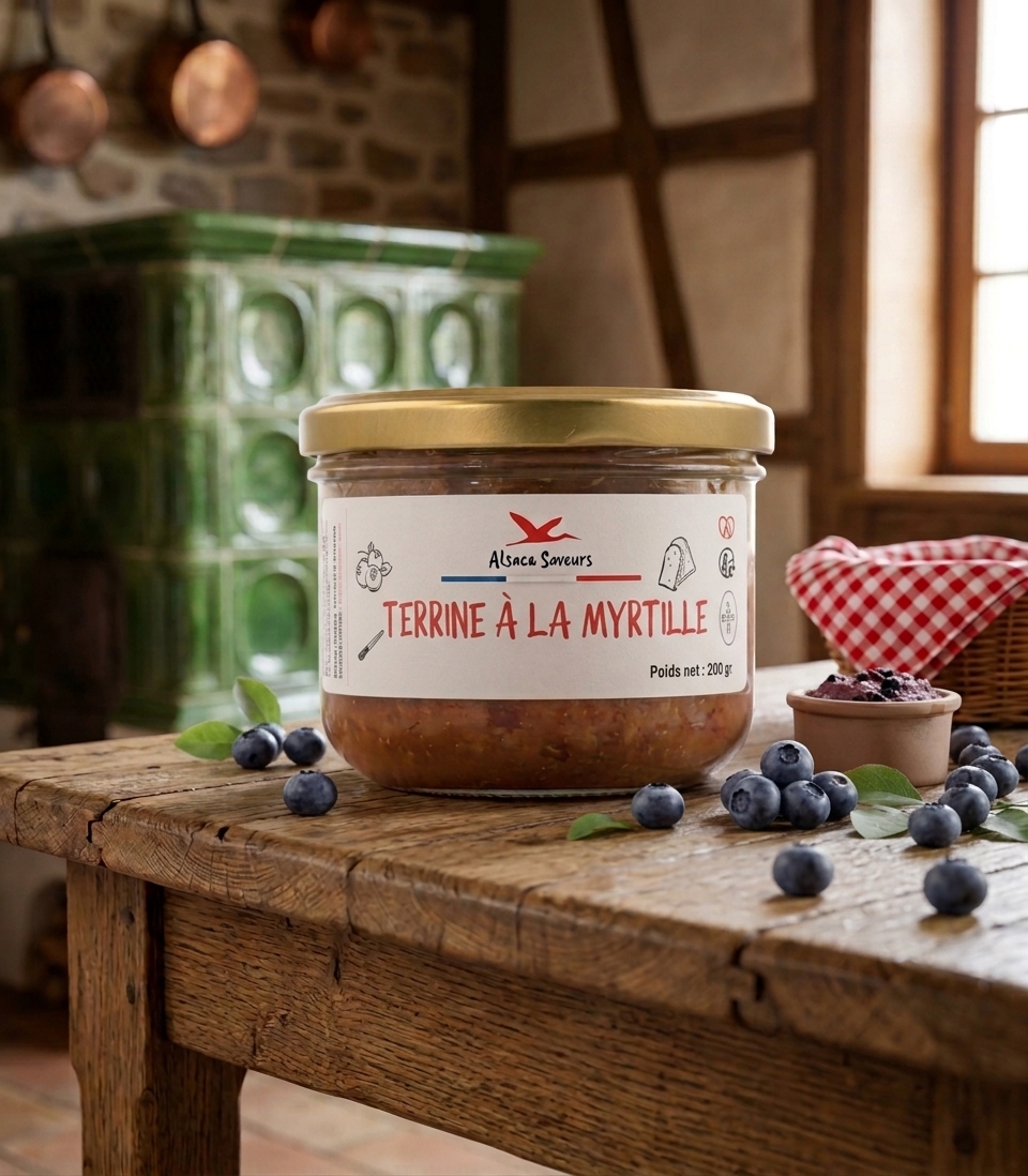 terrine à la myrtille dans cuisine alsacienne