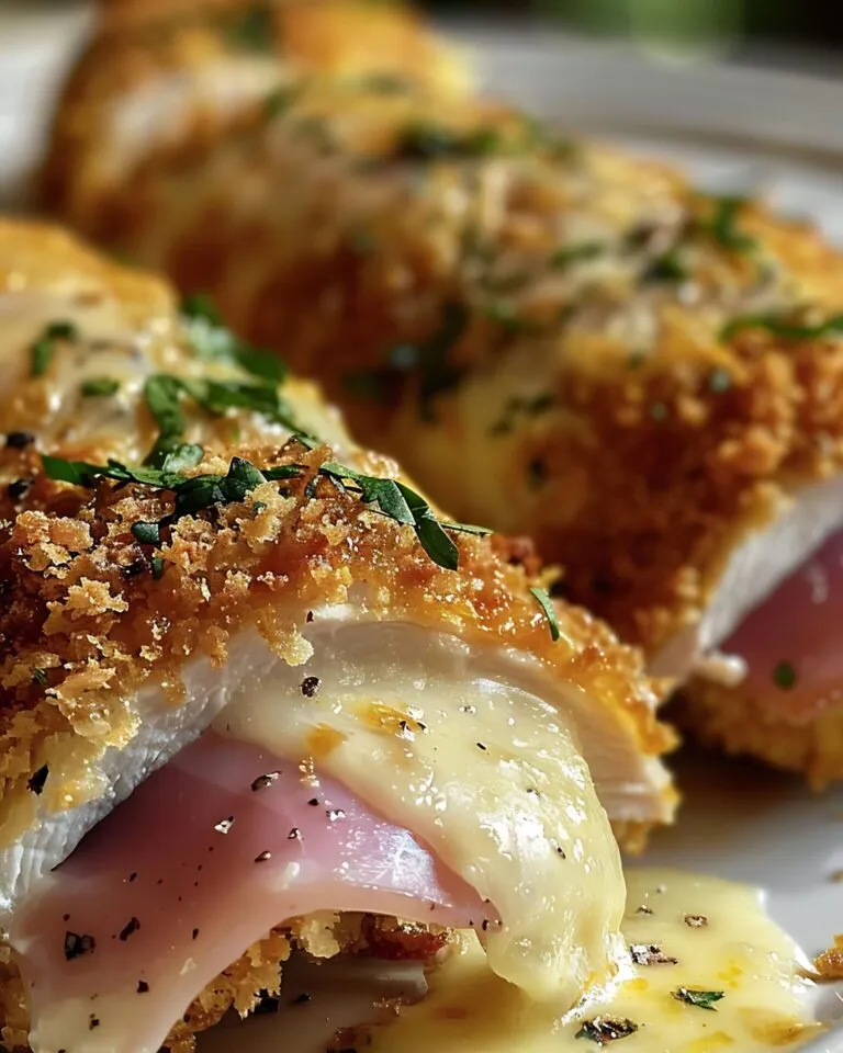 cordon bleu coupé en 2 et fondant