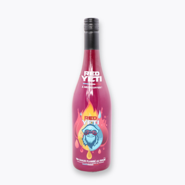 bouteille de red yeti le vin chaud flambé au rhum