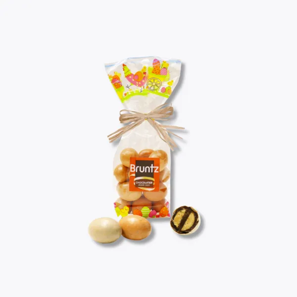 sachet d'œuf de poule au chocolat et pralin