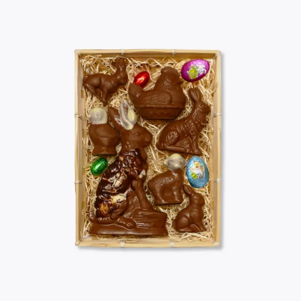 nid de Pâques, assortiment de différents chocolats de Pâques