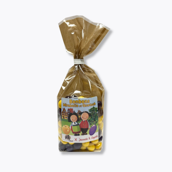 sachet de bonbons à la mirabelle et questche