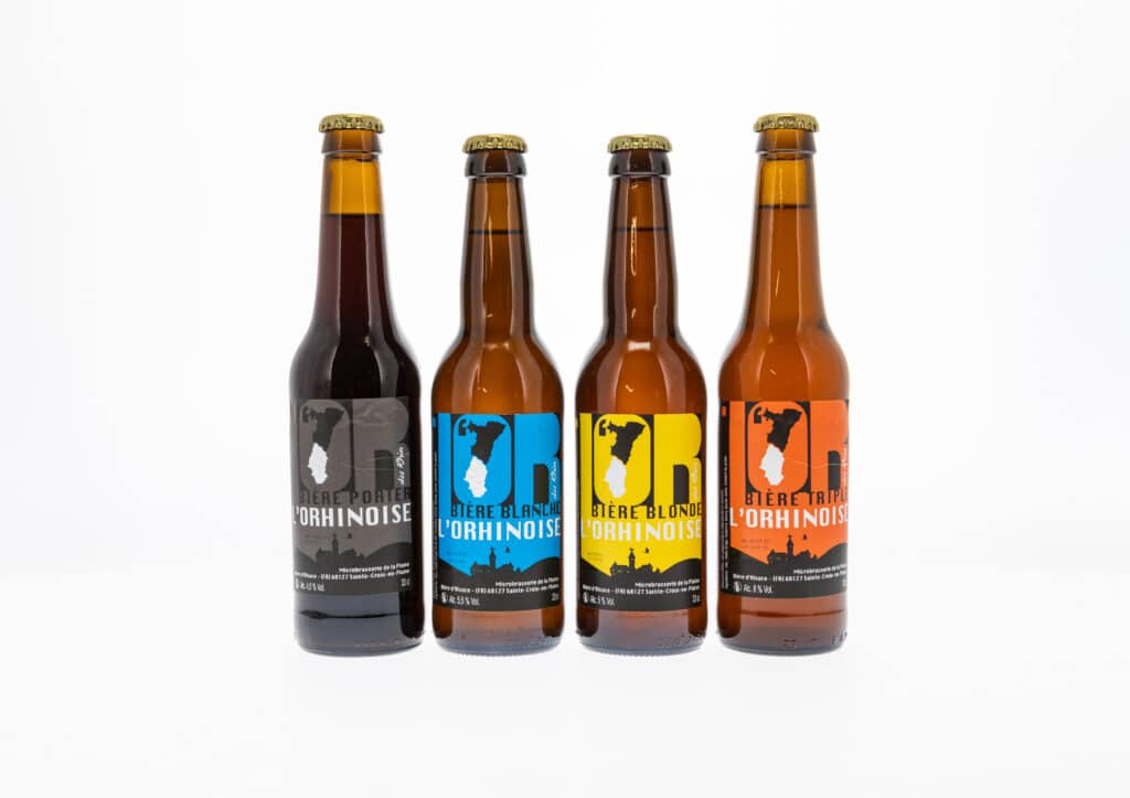 Lot de 4 bouteilles de bières, Porter, Triple, Blanche, Blonde